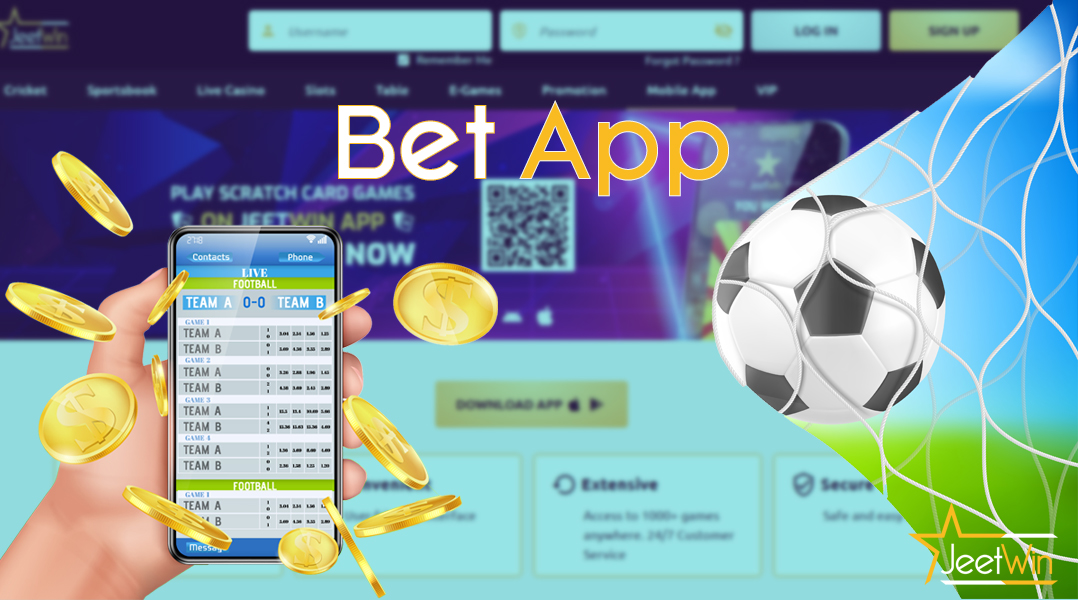 Mobile applications for sports betting bookmaker JeetWin.
