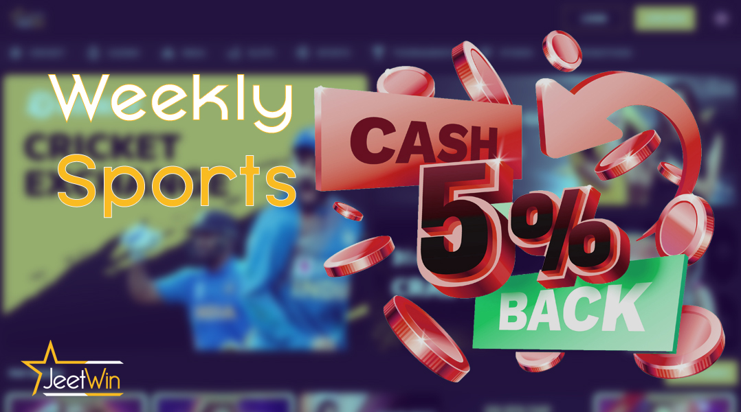Unique weekly cashback from JeetWin bookmaker.